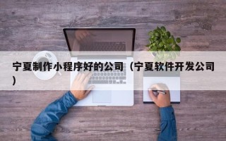 潍坊宁夏制作小程序好的公司（宁夏软件开发公司）